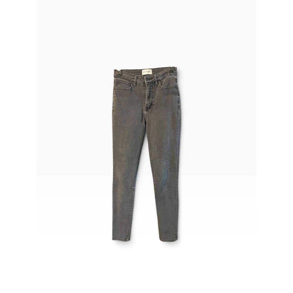 Dish Denim Womens High Rise Skinny Jeans Grey Faded Wash W26 L28
